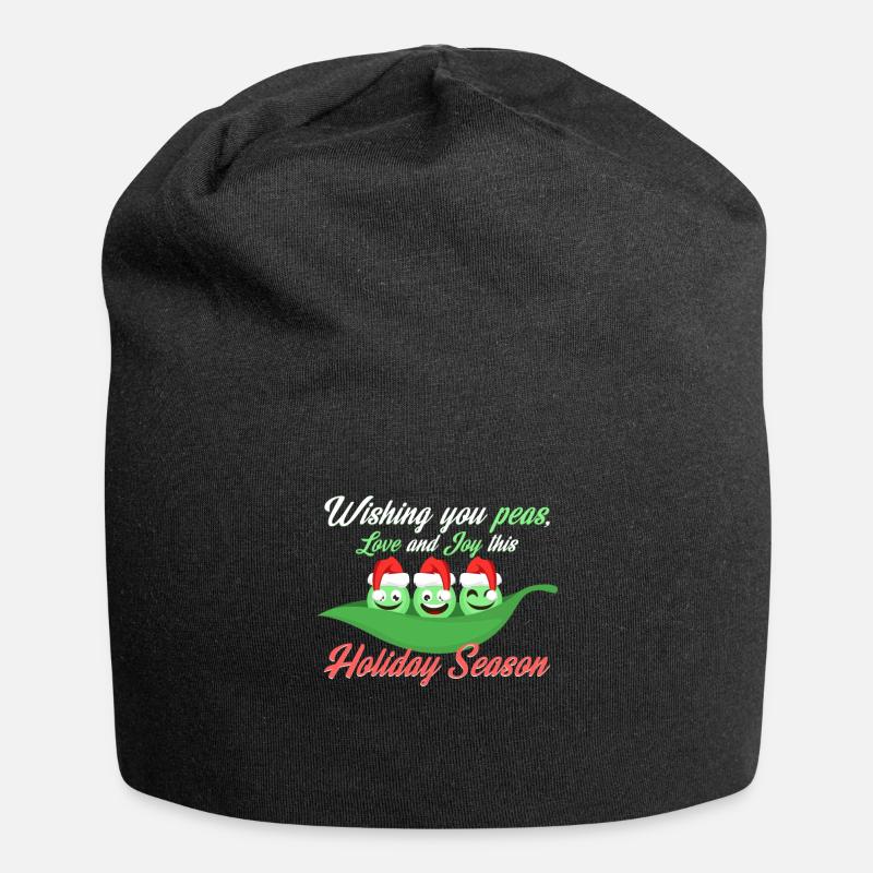 Weihnachten Erbsen - Jersey-Beanie - Schwarz