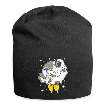 Astronaute, espace, espace, lecture, livre - Bonnet en jersey - noir - Devant