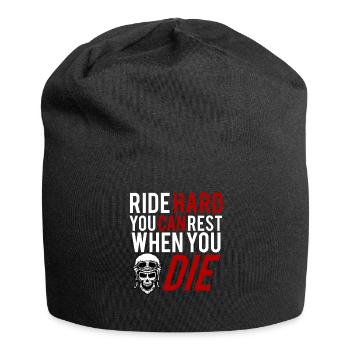 Ride hard motorcycle biker motorcyclist gift - Jersey Beanie - black - Front