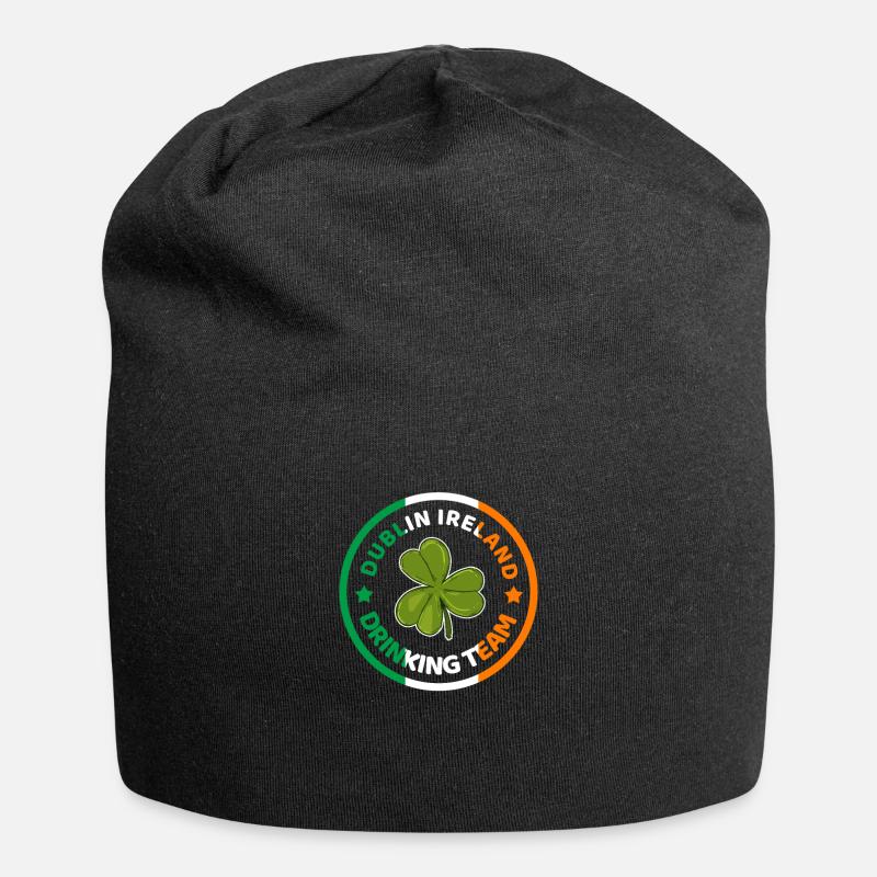 Dublin Irlande drapeau shamrock - Bonnet en jersey - noir
