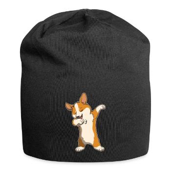 Cadeau de danse Dabbin Dabbin pour chien Corgi gallois - Bonnet en jersey - noir - Devant