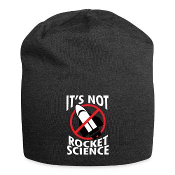 Rakete - Wissenschaft- Rocket science - Geschenk - Jersey-Beanie - Anthrazit - Vorne