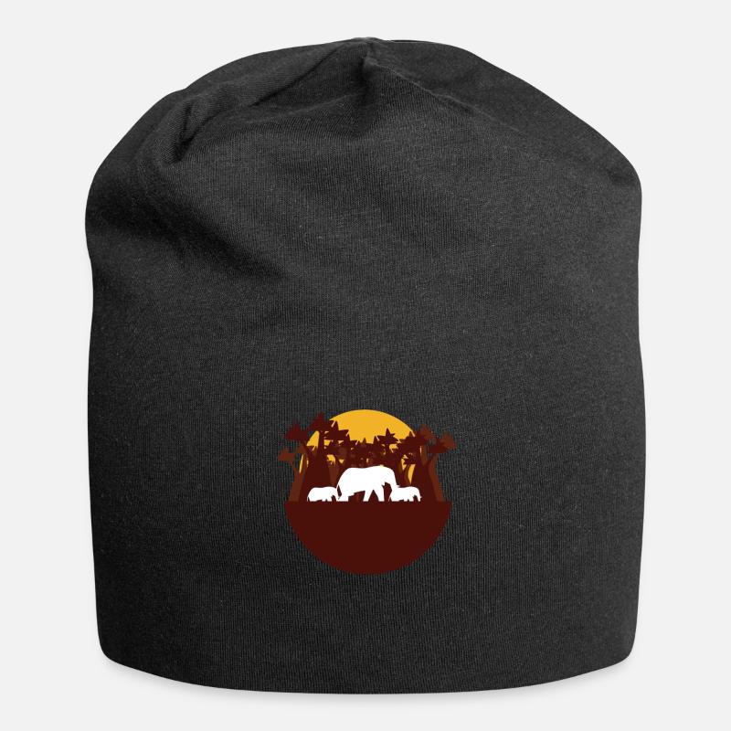 Elefanten Afrika - Jersey-Beanie - Schwarz