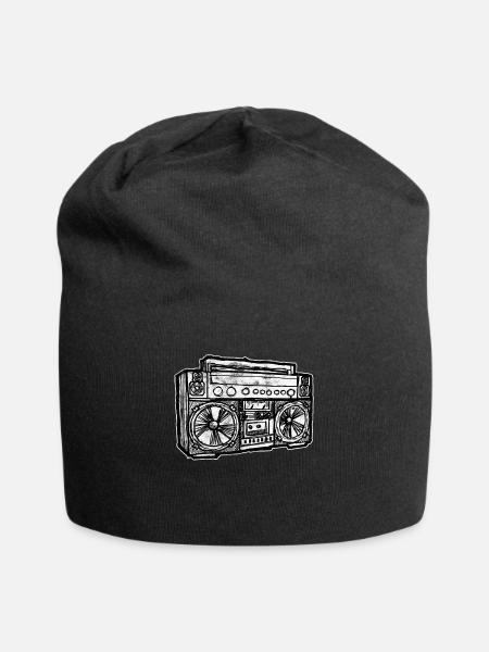 Cassette Ghetto Blaster Hip Hop - Jersey Beanie - black
