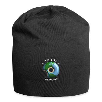 Les beignets dominent le monde, beignet: un design amusant - Bonnet en jersey - noir - Devant