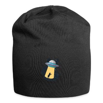Cat spaceship space sky alien - Jersey Beanie - black - Front
