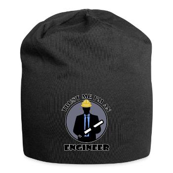 Trust me I'm an engineer - with blueprint and suit - Jersey Beanie - black - Front