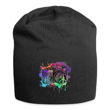 appareil photo - Bonnet en jersey - noir - Devant