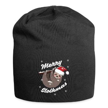 Sloth Christmas Christmas Gift Present - Jersey Beanie - black - Front