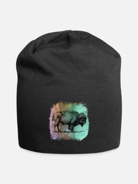 Büffel Bison buffalo bison Buffalo Wisent T Shirt - Jersey-Beanie - Schwarz