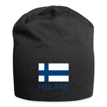 Finnland Flagge - Jersey-Beanie - Schwarz - Vorne