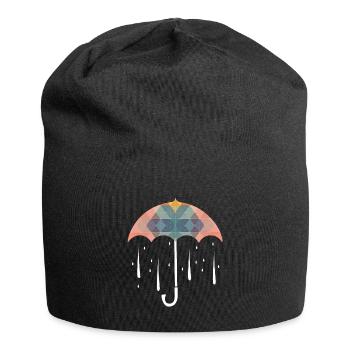 Polygon Kunst Regenschirm Bunt Regen - Jersey-Beanie - Schwarz - Vorne