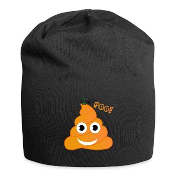 Poo Citrouille Halloween Emoticon Boo Drôle Costume - Bonnet en jersey - noir - Devant