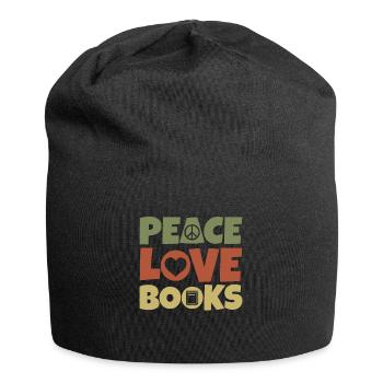 Peace Love Books - Jersey Beanie - black - Front