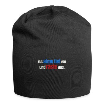 Ich atme tief ein und raste aus - Jersey-Beanie - Schwarz - Vorne