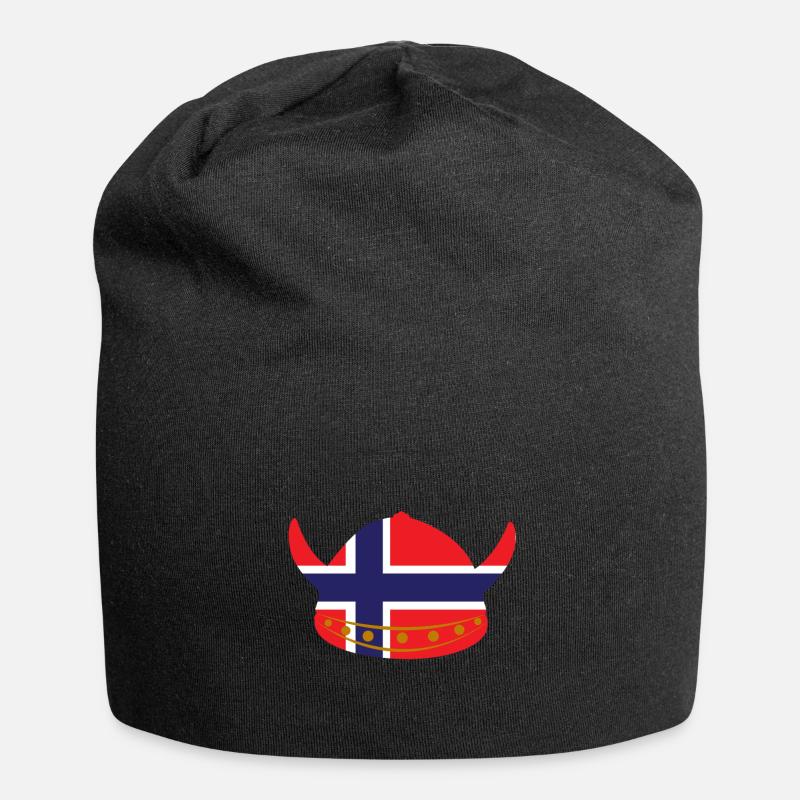 Wikinger Norwegen Flagge - Jersey-Beanie - Schwarz