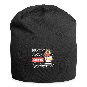 Reading is a Ticket to Adventure - Jersey-Beanie - Schwarz - Vorne