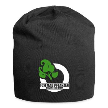 Ich mag pflanzen die halten ihre fresse - Jersey-Beanie - Schwarz - Vorne