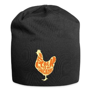 Je parle à mes poules t-shirts Aime les poules à la ferme - Bonnet en jersey - noir - Devant