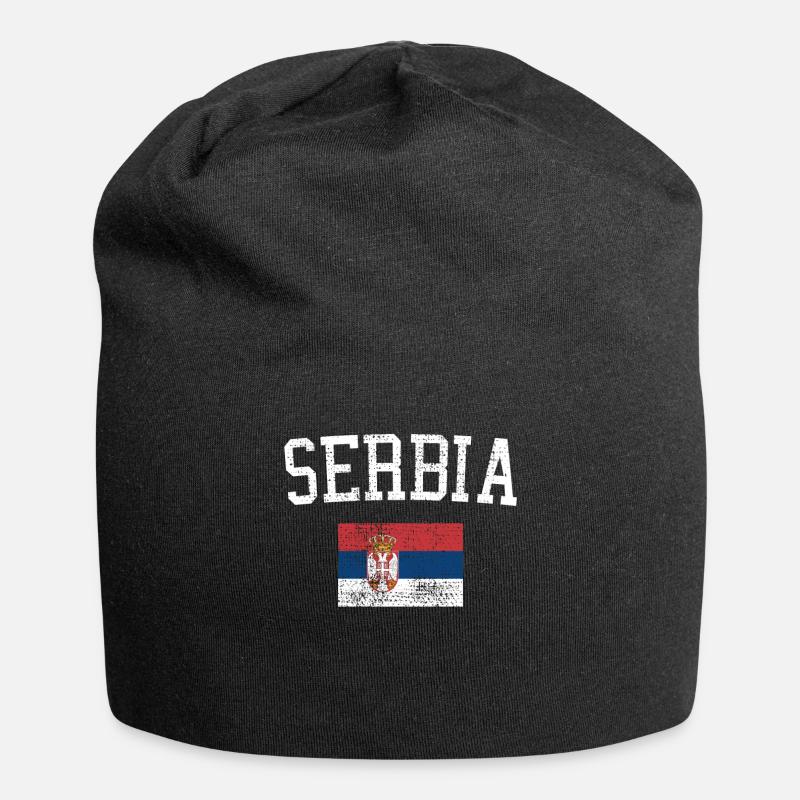 Serbie - Bonnet en jersey - noir