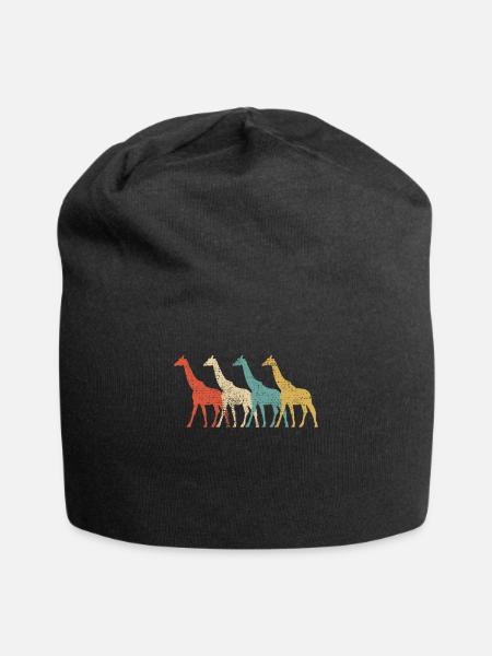 Retro giraffe - Jersey Beanie - black
