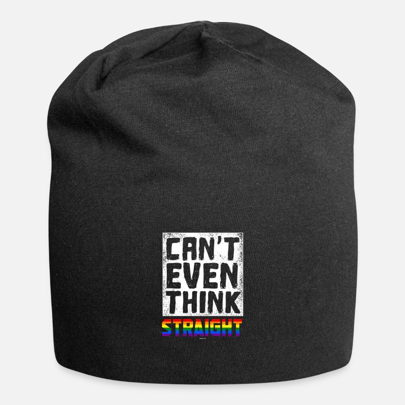 can't even think straight gift - Jersey Beanie - black