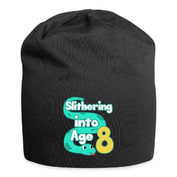 Snake 8th Birthday Party Eighth Boa Gift - Jersey Beanie - black - Front