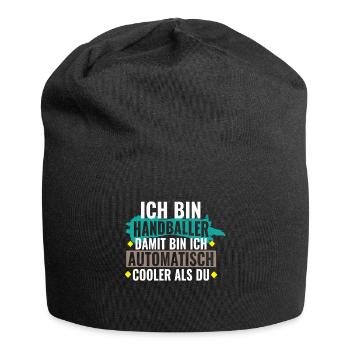 Handballer automatisch cooler - Geschenk -Handball - Jersey-Beanie - Schwarz - Vorne