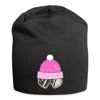 Skier - snowboarder - cap with glasses - Jersey Beanie - black - Front
