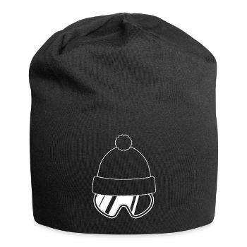 Skier - snowboarder - cap with glasses - Jersey Beanie - black - Front
