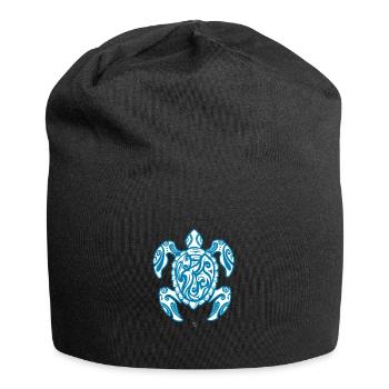 Idée cadeau cadeau tortue de mer tortue de lac - Bonnet en jersey - noir - Devant