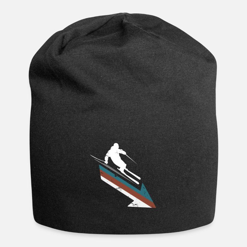 Ski Kinder Weihnachten Geschenk Langlauf - Jersey-Beanie - Schwarz