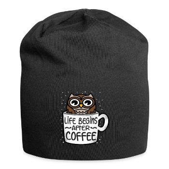 Life begins after coffee gift - Jersey Beanie - black - Front