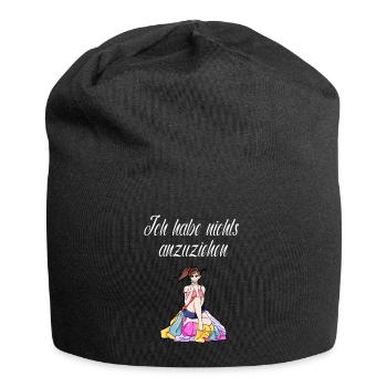 Nichts anzuziehen Freundin Shoppen Einkaufen Kleid - Jersey-Beanie - Schwarz - Vorne