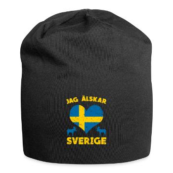 Sweden Heart - Jersey Beanie - black - Front