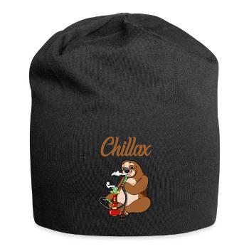 Chillax Sloth Shisha Relax Chilling Gift - Jersey Beanie - black - Front
