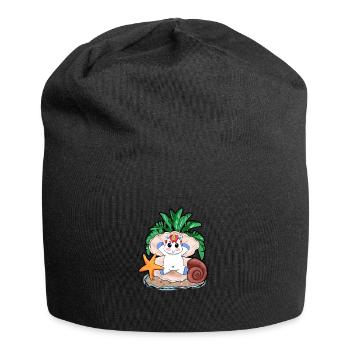 Einhorn Thron Muschel Geschenk Weihnachten - Jersey-Beanie - Schwarz - Vorne
