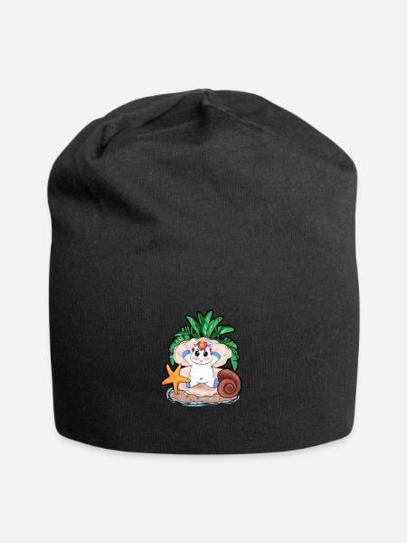 Einhorn Thron Muschel Geschenk - Jersey-Beanie - Schwarz