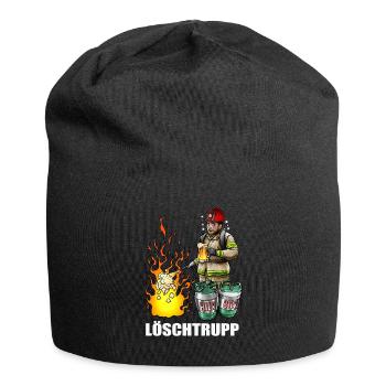 Cadeau de bière de sapeur-pompier pompier - Bonnet en jersey - noir - Devant