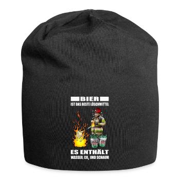 Freiwillige Feuerwehr Feuerwehrmann Bier Geschenk - Jersey-Beanie - Schwarz - Vorne