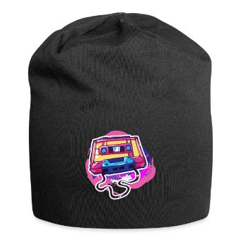80er 90er Tape Audio Kassette - Jersey-Beanie - Schwarz - Vorne