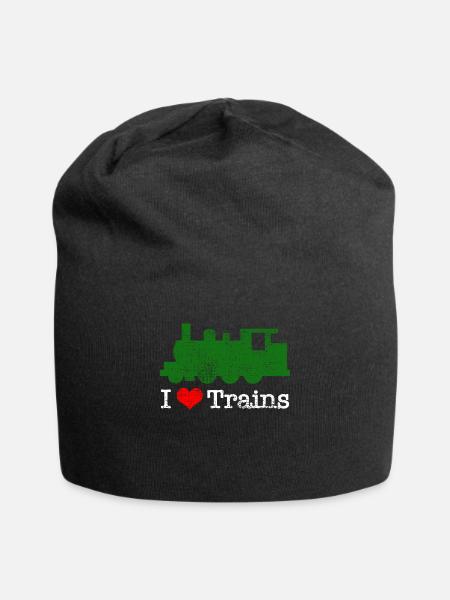Zuege Eisenbahn Herz - Jersey-Beanie - Schwarz