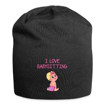 I love Babysitting Babysitter Aufpassen Tochter - Jersey-Beanie - Schwarz - Vorne