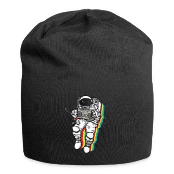 Astronaut music radio universe universe rainbow - Jersey Beanie - black - Front