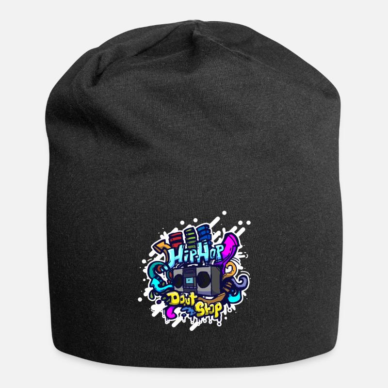 Hip Hop classique graffiti ghettoblaster - Bonnet en jersey - noir