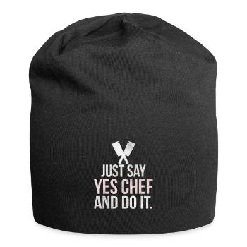 Yes Chef I Cook Cooks Cook Kitchen Cooking - Jersey Beanie - black - Front