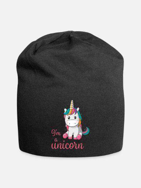 Ich bin ein Einhorn - Jersey-Beanie - Schwarz