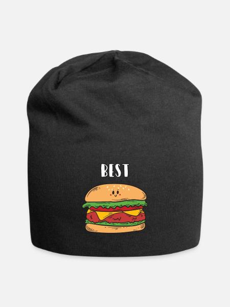 Beste Freunde Best Burger Hamburger Geschenk - Jersey-Beanie - Schwarz