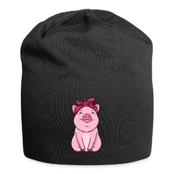 Agriculture farm gift · pink pig - Jersey Beanie - black - Front