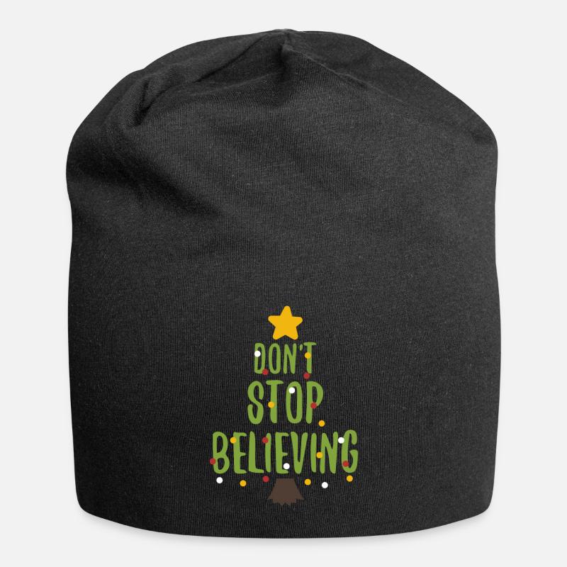 Ne pas arrêter de croire - Noël, arbre de Noël - Bonnet en jersey - noir
